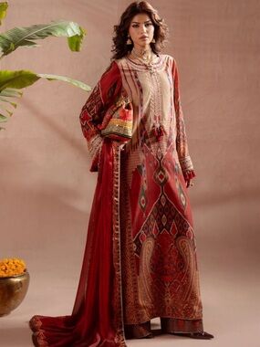 Pakistani clothes- Saira Rizwan 3 piece silk